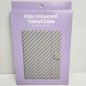 GEMS Kids Universal Purple & Green Swirls Tablet Case Adjustable View Fits 7-11"